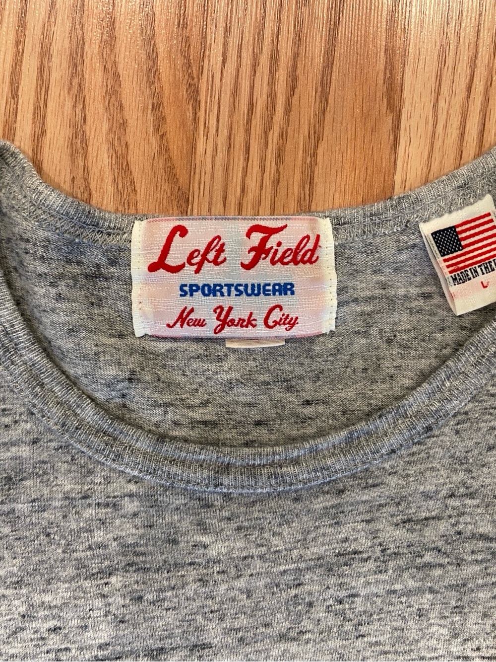 Left Field NYC Heather Gray 50’s Gym Pocket Tee